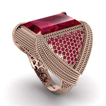 Baguette Ruby Majestic Men's Fashion Ring - Flynn No. 56 image 1