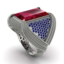 Baguette Ruby Majestic Men's Fashion Ring - Flynn No. 72 image 1