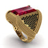 Baguette Ruby Majestic Men's Fashion Ring - Flynn No. 40