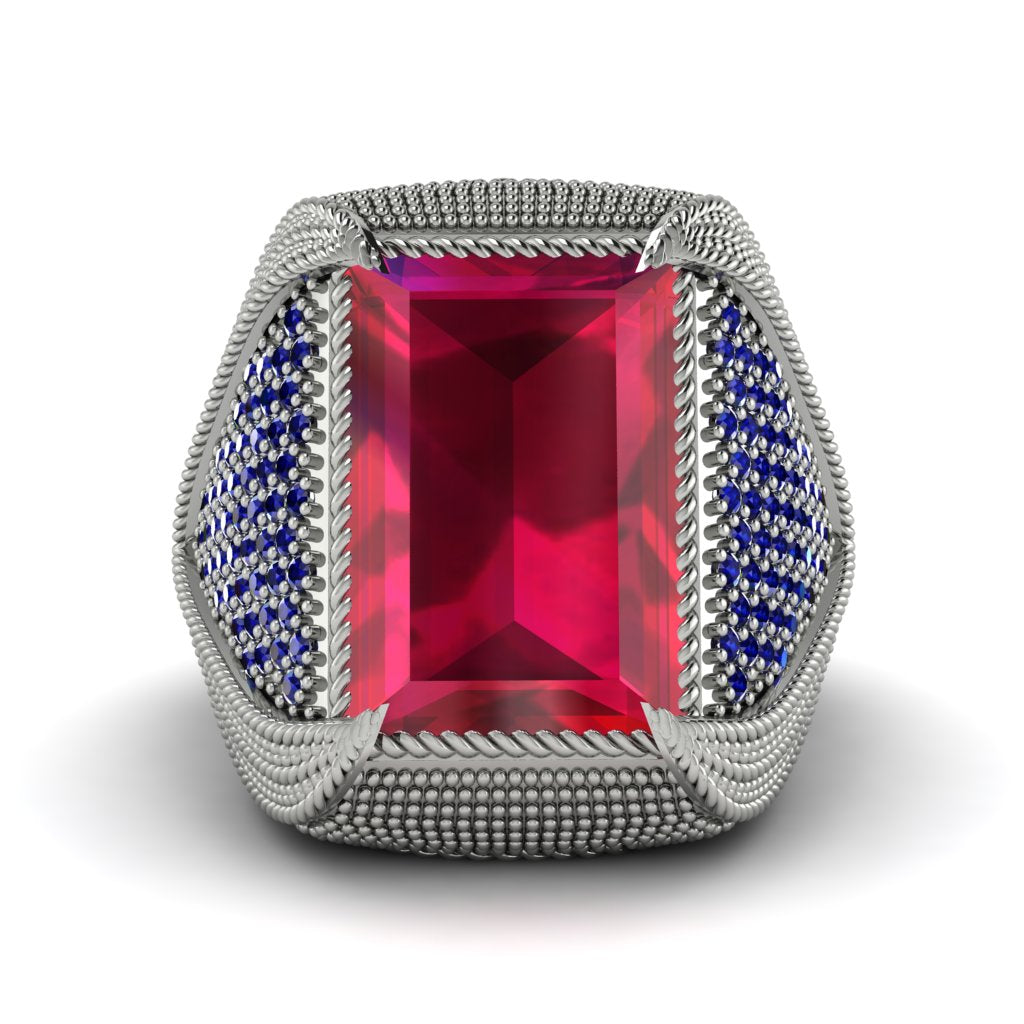 Baguette Ruby Majestic Men's Fashion Ring - Flynn No. 72