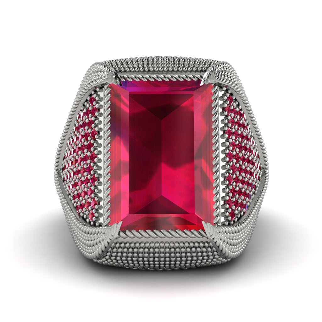 Baguette Ruby Majestic Men's Fashion Ring - Flynn No. 57