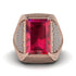 Baguette Ruby Majestic Men's Fashion Ring - Flynn No. 11