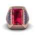 Baguette Ruby Majestic Men's Fashion Ring - Flynn No. 71