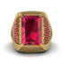 Baguette Ruby Majestic Men's Fashion Ring - Flynn No. 55
