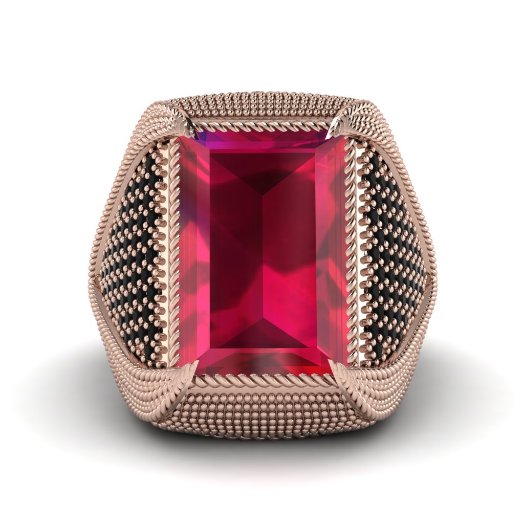 Baguette Ruby Majestic Men's Fashion Ring - Flynn No. 41