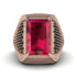 Baguette Ruby Majestic Men's Fashion Ring - Flynn No. 41 image 2