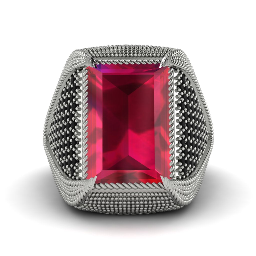 Baguette Ruby Majestic Men's Fashion Ring - Flynn No. 42
