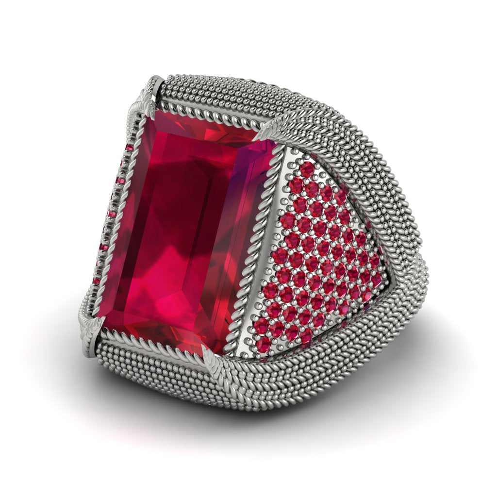 Baguette Ruby Majestic Men's Fashion Ring - Flynn No. 57