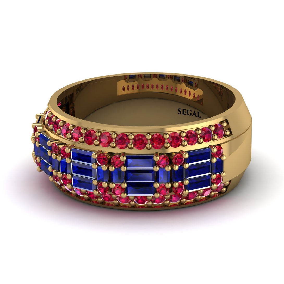 Baguette Sapphire Eternity Wedding Band - Billy No. 58