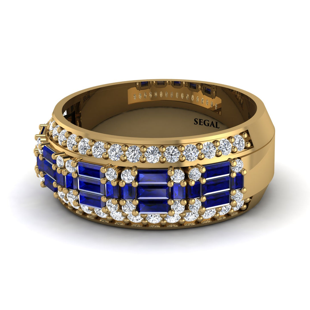 Baguette Sapphire Eternity Wedding Band - Billy No. 13