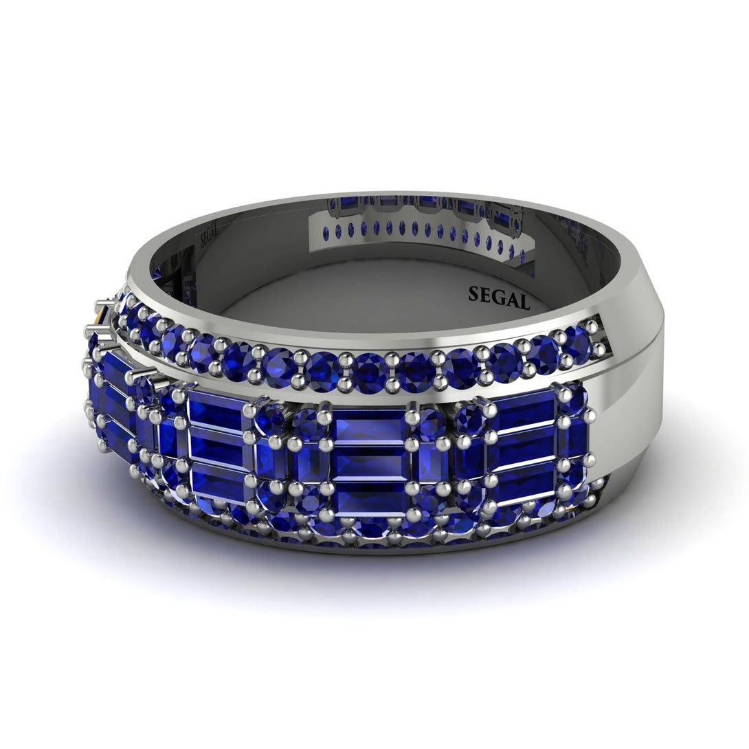 Baguette Sapphire Eternity Wedding Band - Billy No. 75