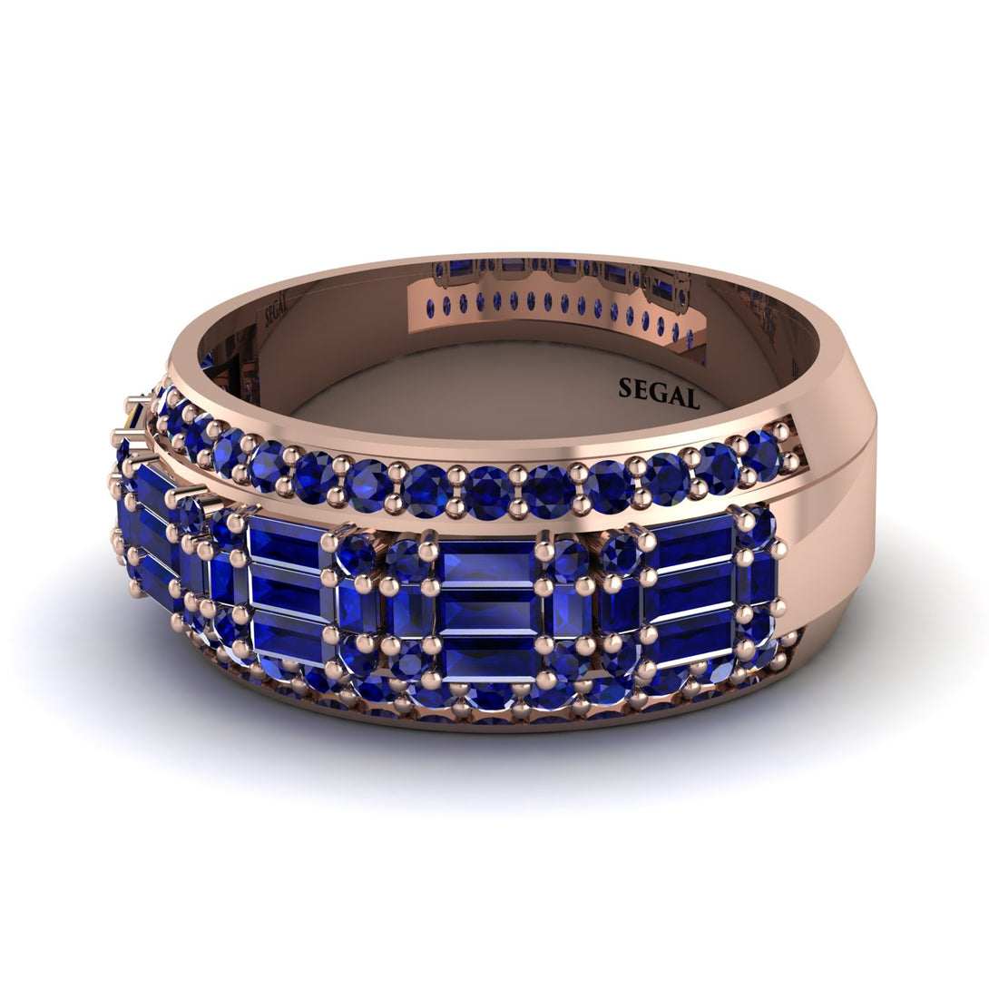 Baguette Sapphire Eternity Wedding Band - Billy No. 74