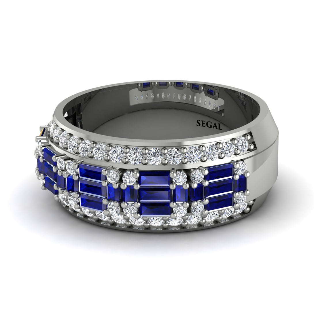 Baguette Sapphire Eternity Wedding Band - Billy No. 15