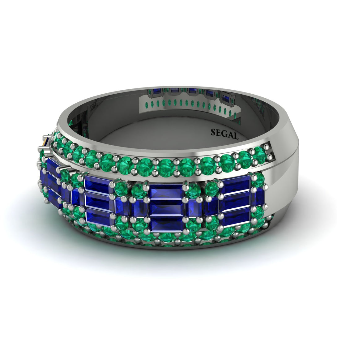 Baguette Sapphire Eternity Wedding Band - Billy No. 30