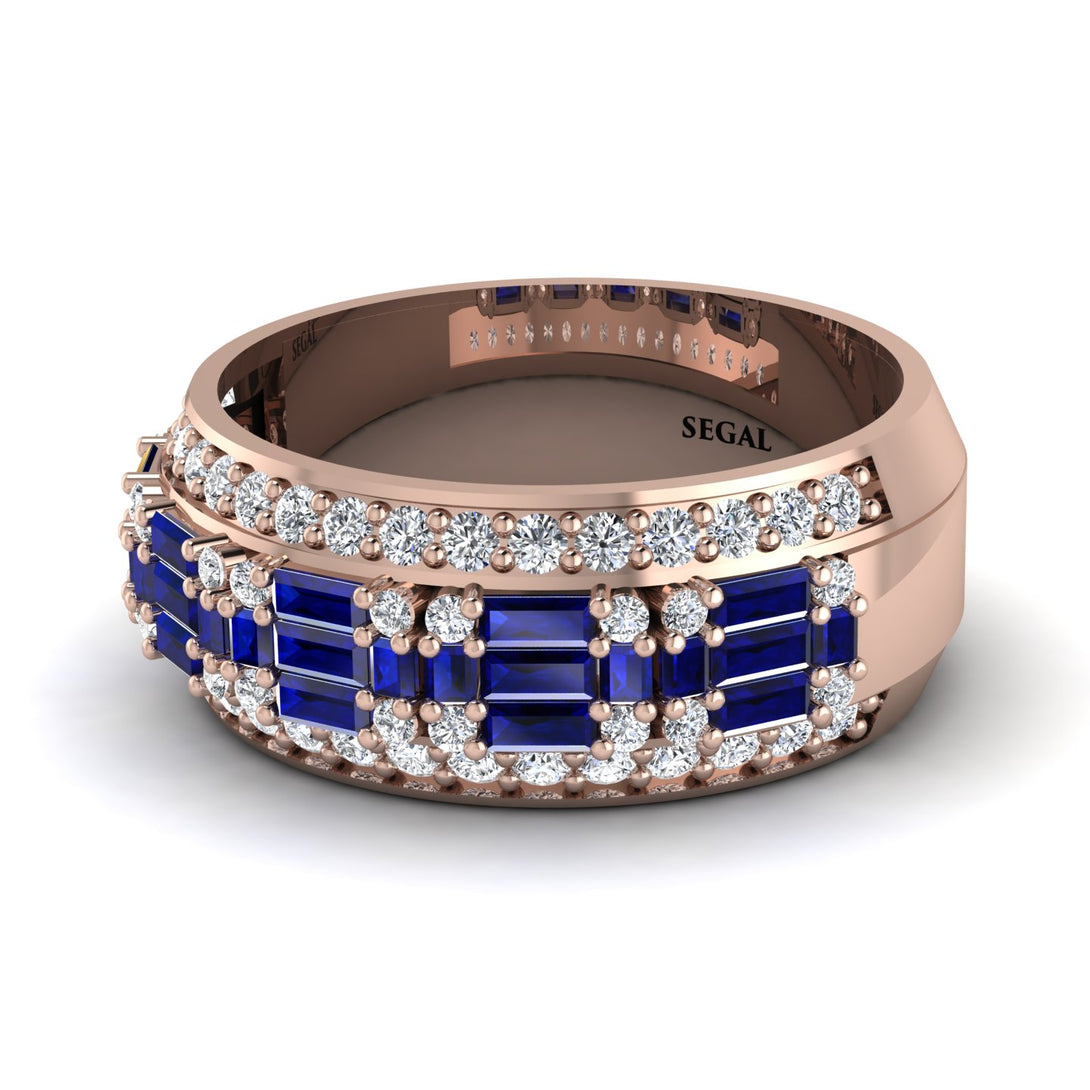 Baguette Sapphire Eternity Wedding Band - Billy No. 14