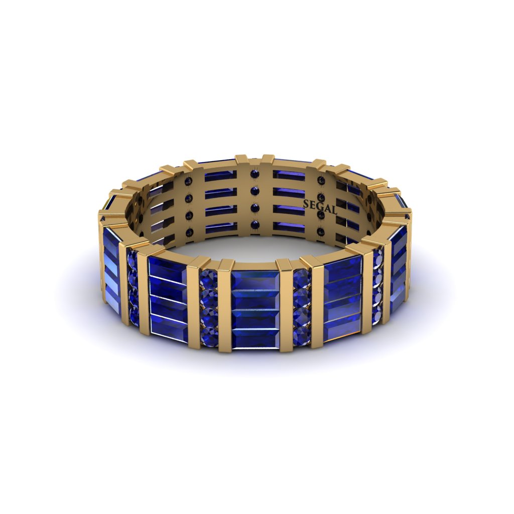 Baguette Sapphire Eternity Wedding Band - Keegan No. 13