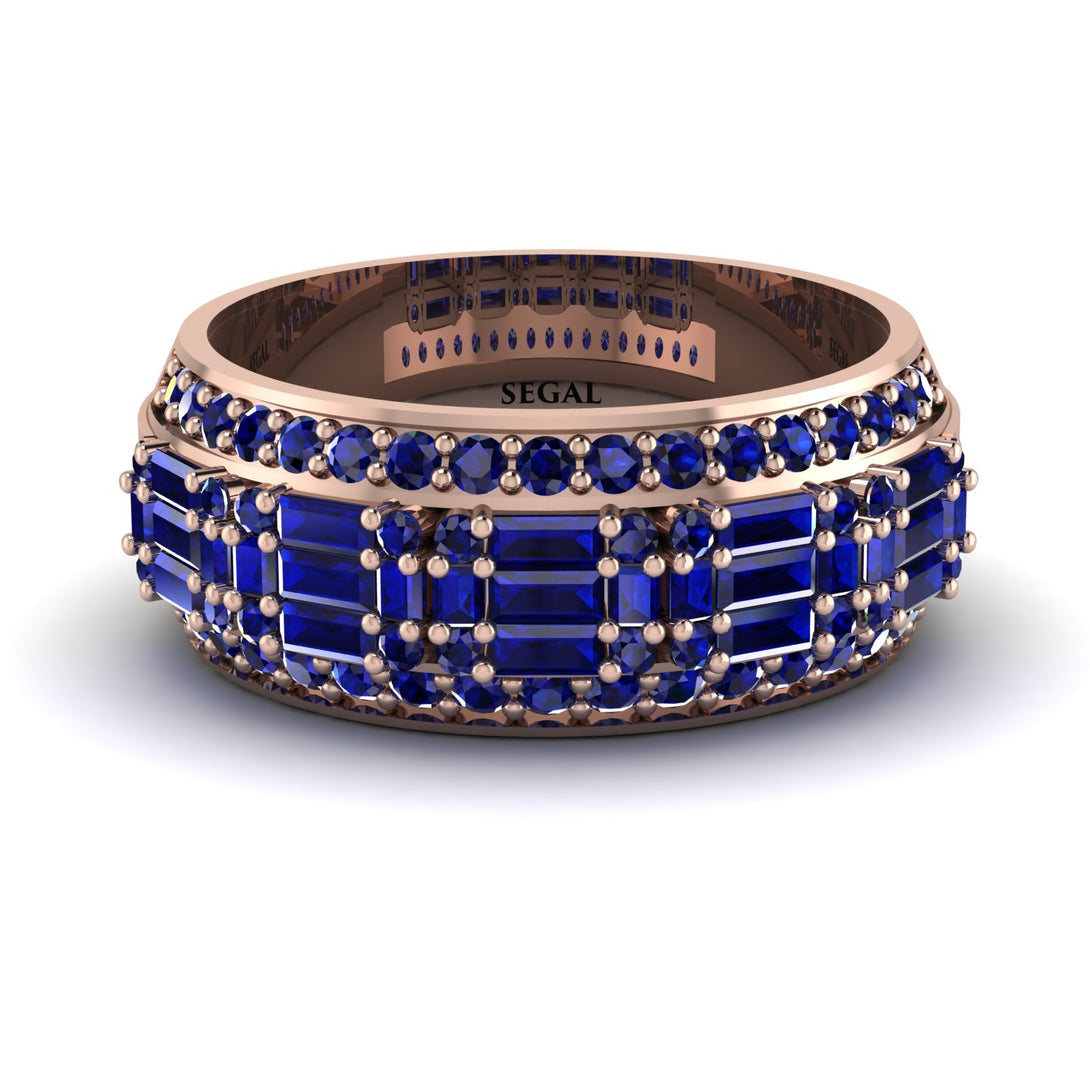 Baguette Sapphire Eternity Wedding Band - Billy No. 74