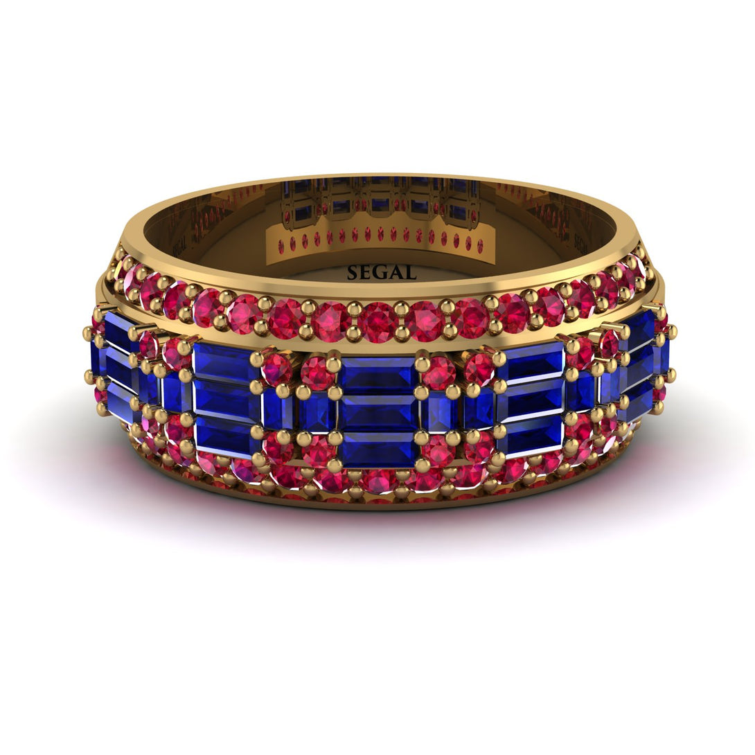Baguette Sapphire Eternity Wedding Band - Billy No. 58