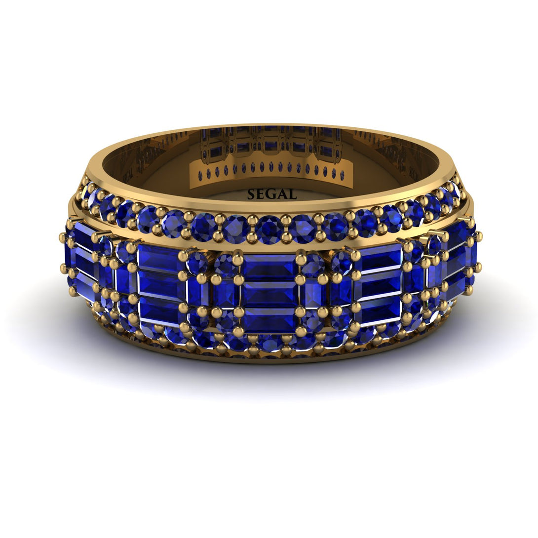 Baguette Sapphire Eternity Wedding Band - Billy No. 73