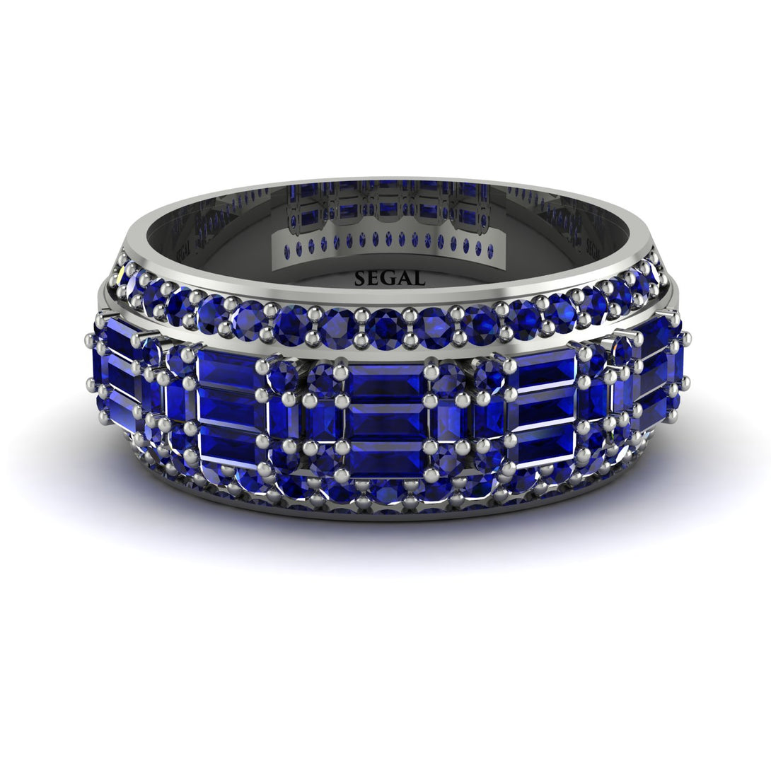 Baguette Sapphire Eternity Wedding Band - Billy No. 75