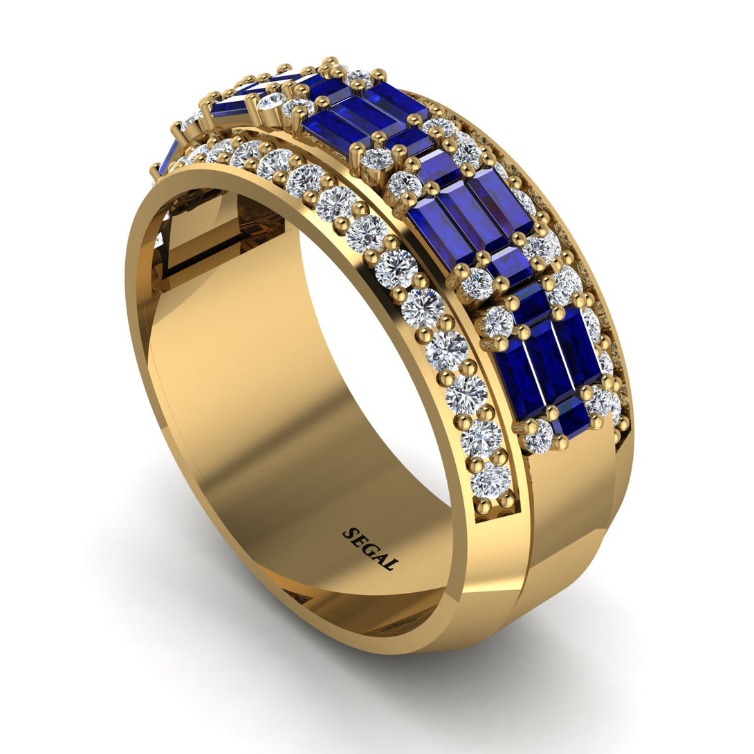 Baguette Sapphire Eternity Wedding Band - Billy No. 13