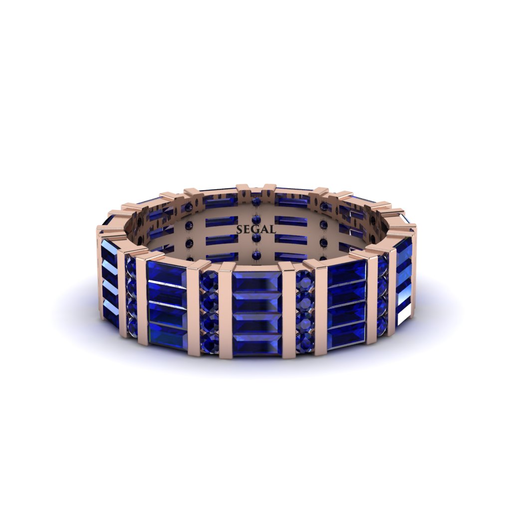 Baguette Sapphire Eternity Wedding Band - Keegan No. 14