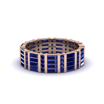Baguette Sapphire Eternity Wedding Band - Keegan No. 14 image 1