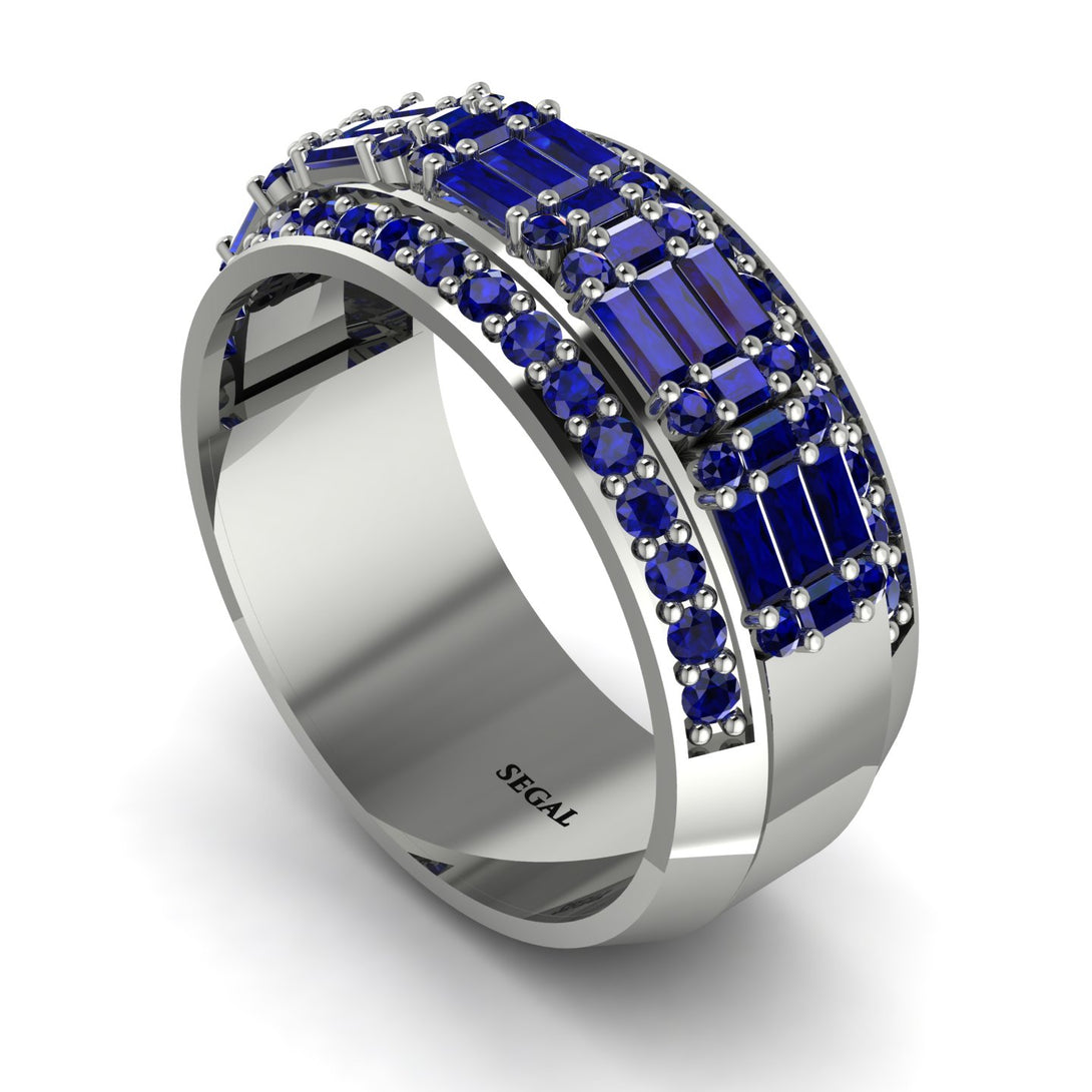 Baguette Sapphire Eternity Wedding Band - Billy No. 75