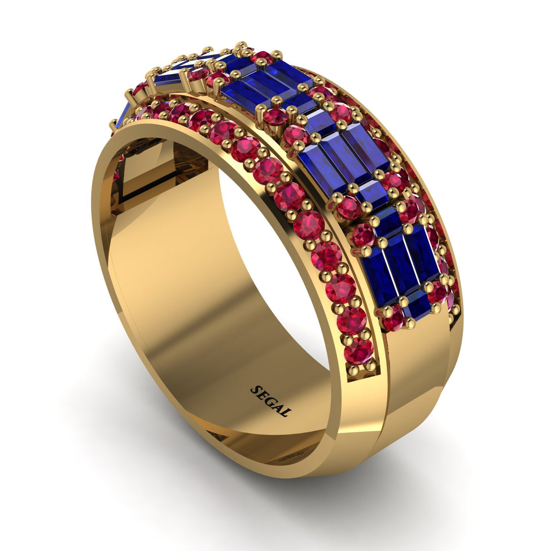 Baguette Sapphire Eternity Wedding Band - Billy No. 58