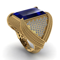 Baguette Sapphire Majestic Men's Fashion Ring - Flynn No. 13 image 1