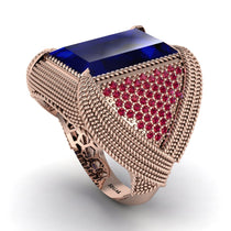 Baguette Sapphire Majestic Men's Fashion Ring - Flynn No. 59 image 1