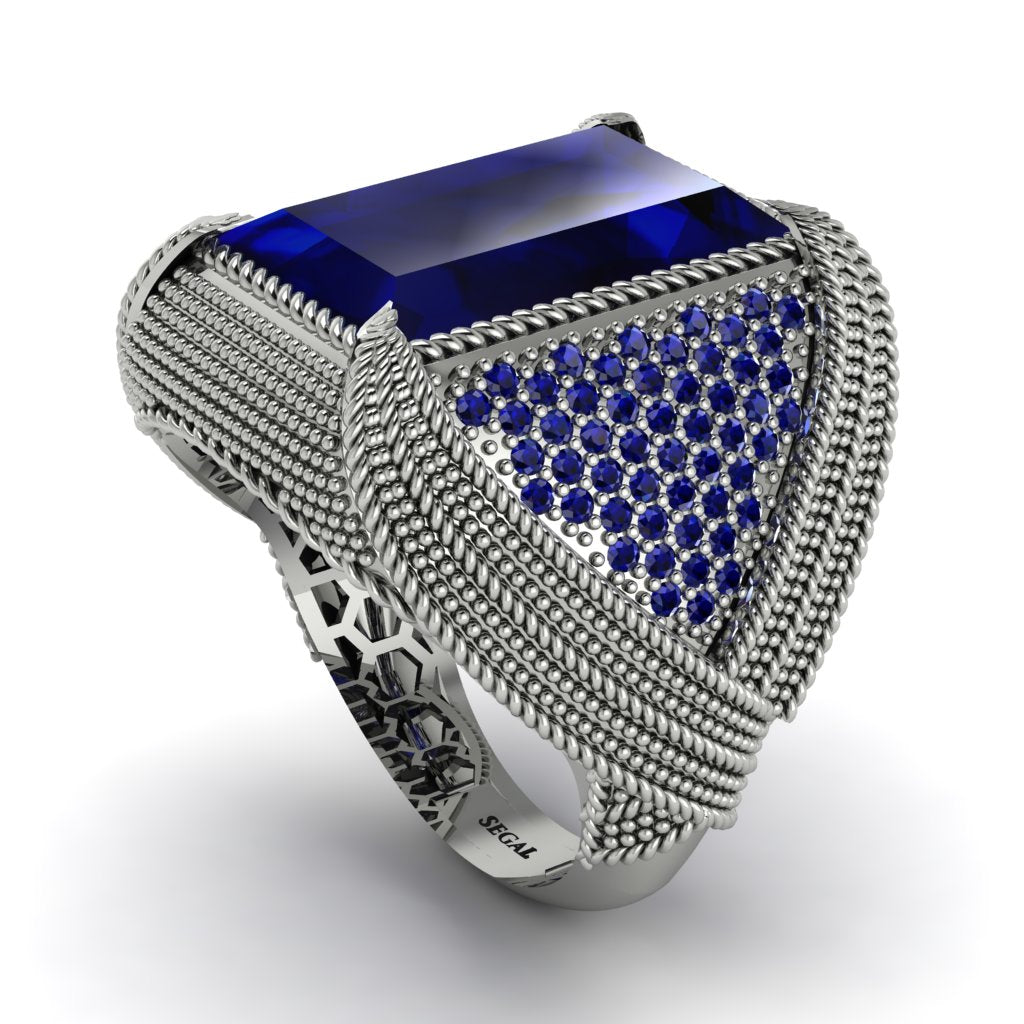 Baguette Sapphire Majestic Men's Fashion Ring - Flynn No. 75