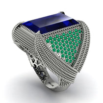 Baguette Sapphire Majestic Men's Fashion Ring - Flynn No. 30 image 1
