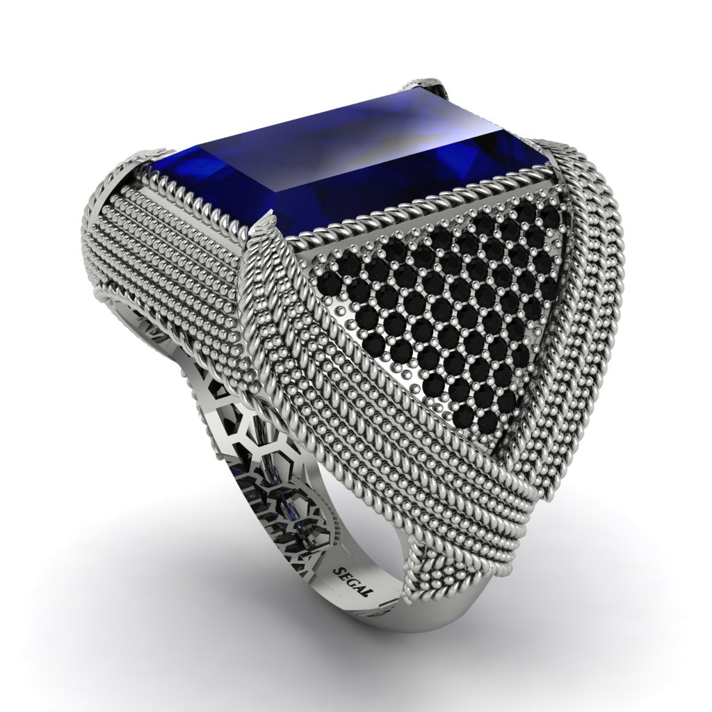 Baguette Sapphire Majestic Men's Fashion Ring - Flynn No. 45
