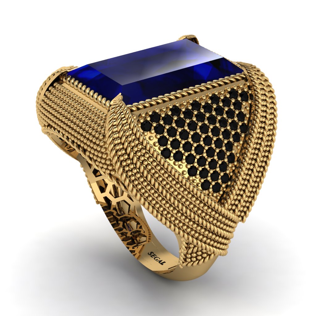 Baguette Sapphire Majestic Men's Fashion Ring - Flynn No. 43