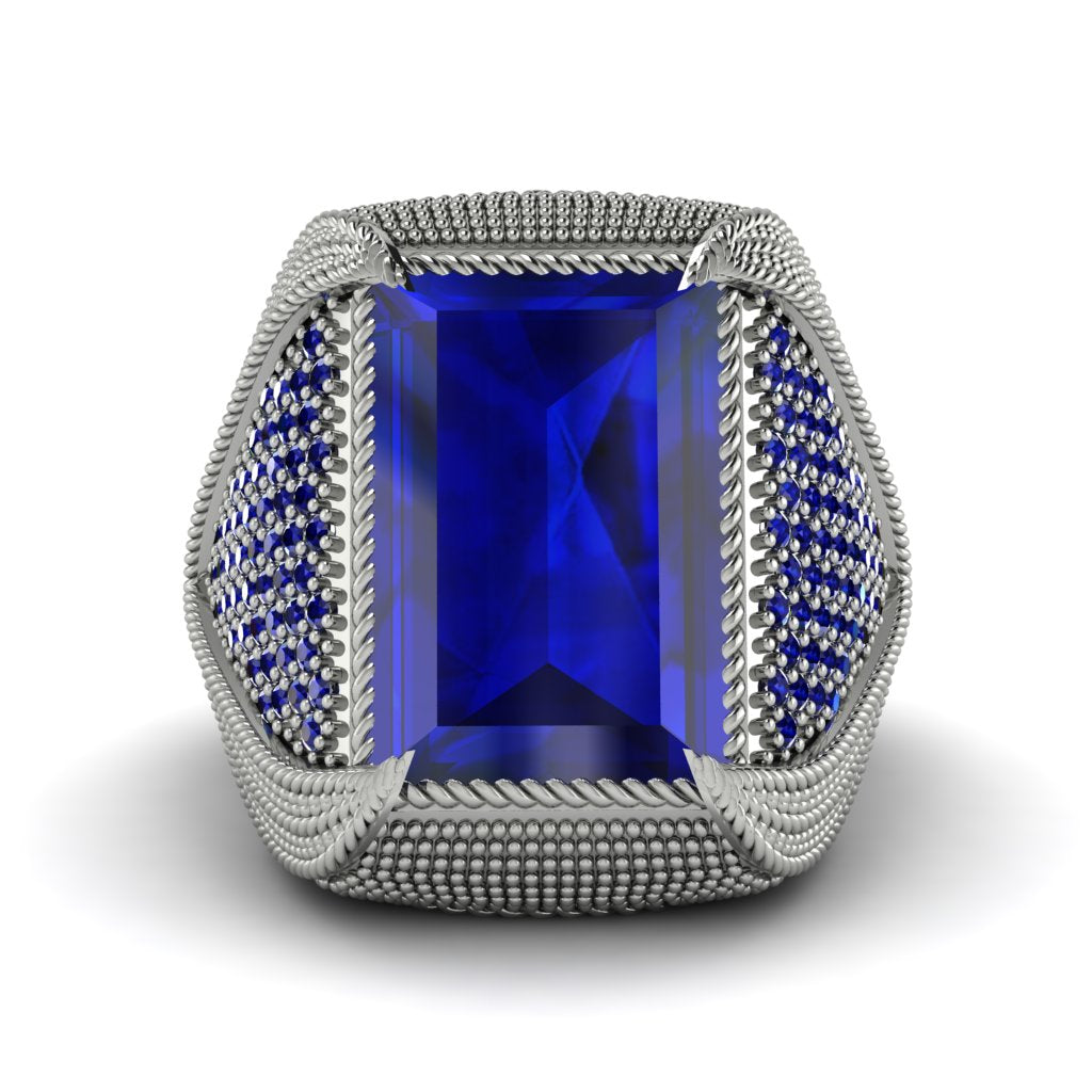 Baguette Sapphire Majestic Men's Fashion Ring - Flynn No. 75