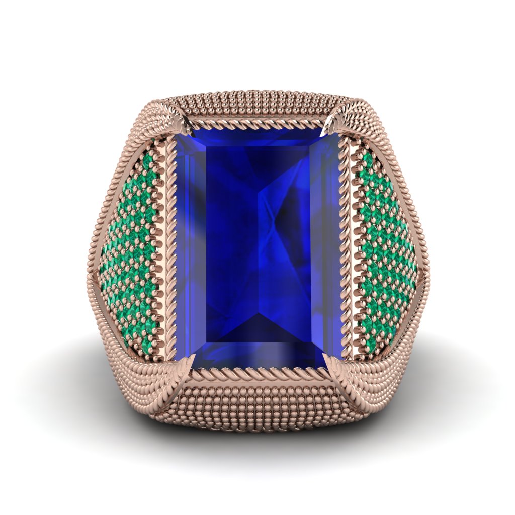 Baguette Sapphire Majestic Men's Fashion Ring - Flynn No. 29