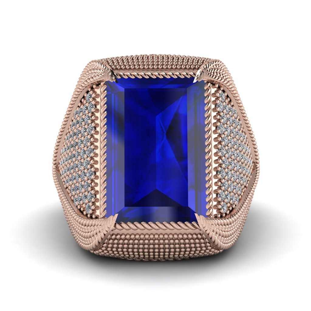 Baguette Sapphire Majestic Men's Fashion Ring - Flynn No. 14