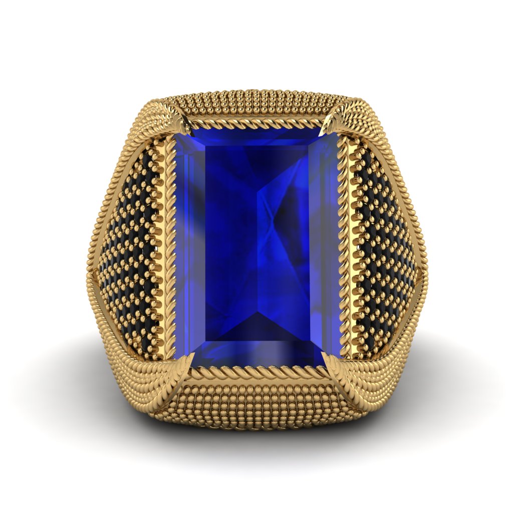 Baguette Sapphire Majestic Men's Fashion Ring - Flynn No. 43