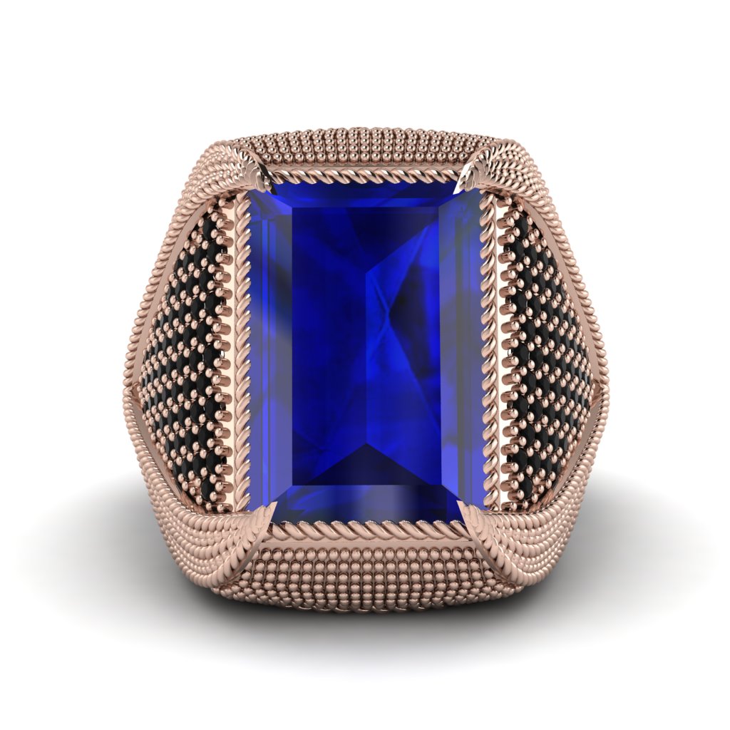 Baguette Sapphire Majestic Men's Fashion Ring - Flynn No. 44