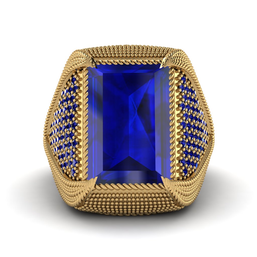 Baguette Sapphire Majestic Men's Fashion Ring - Flynn No. 73