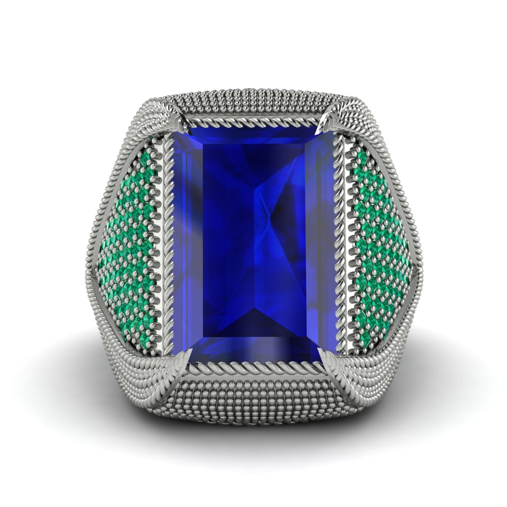 Baguette Sapphire Majestic Men's Fashion Ring - Flynn No. 30