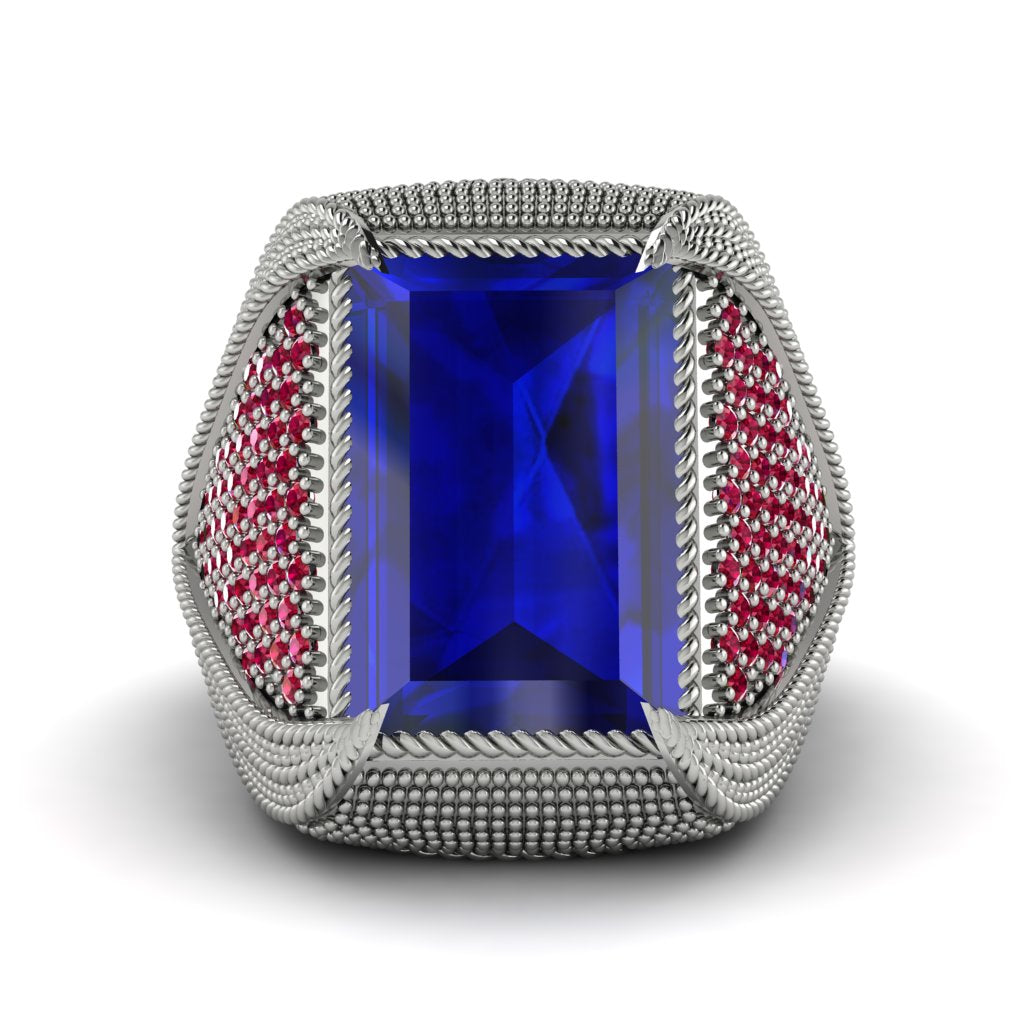 Baguette Sapphire Majestic Men's Fashion Ring - Flynn No. 60