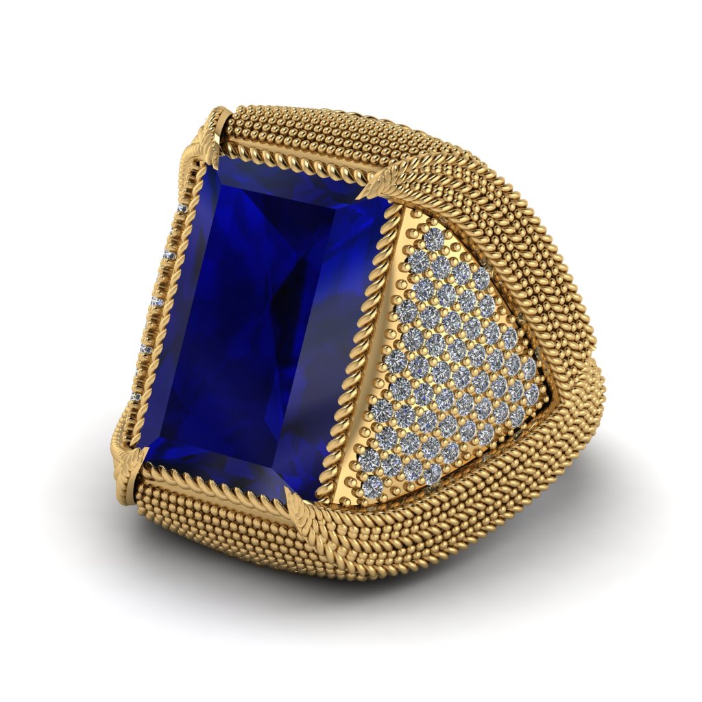 Baguette Sapphire Majestic Men's Fashion Ring - Flynn No. 13