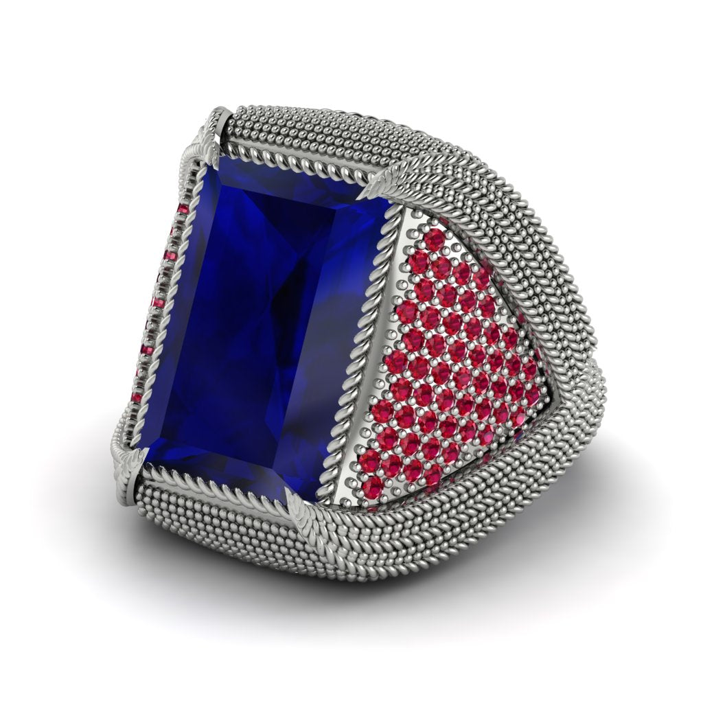 Baguette Sapphire Majestic Men's Fashion Ring - Flynn No. 60