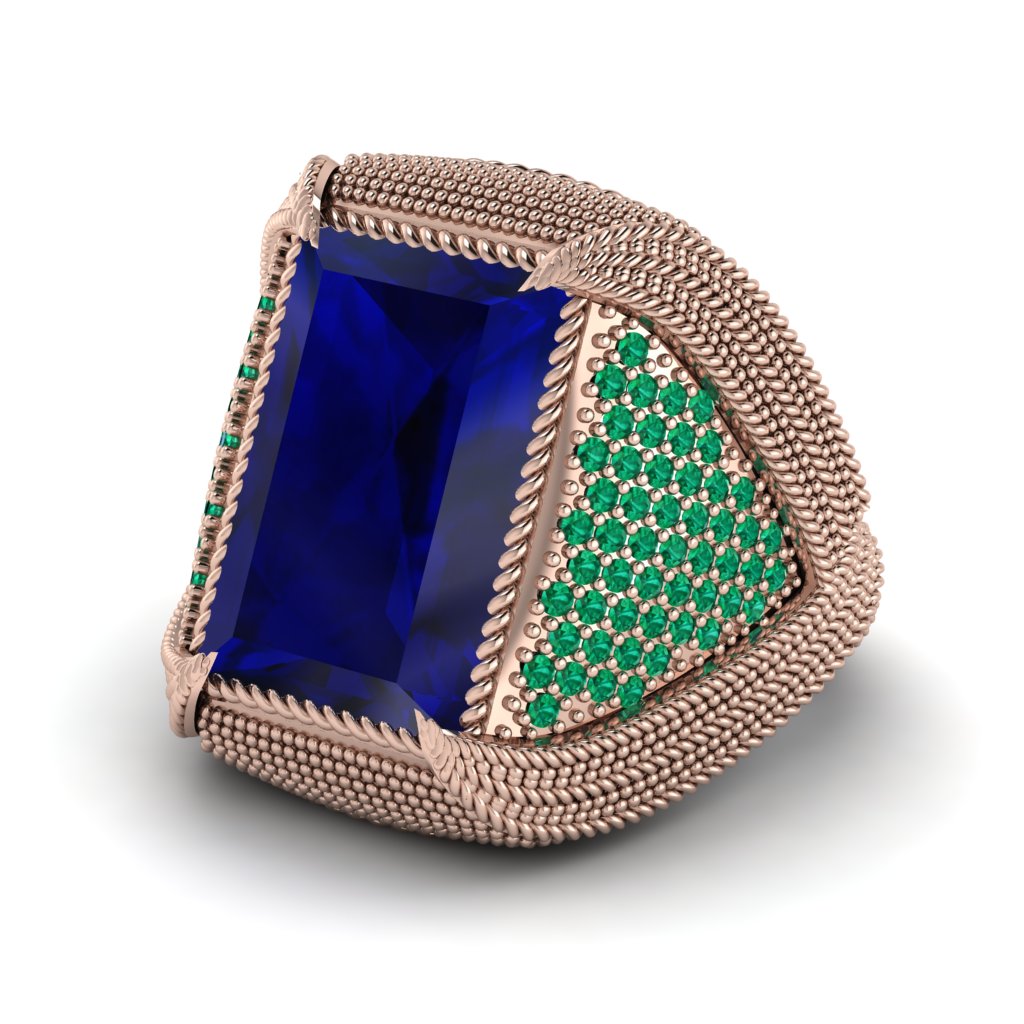 Baguette Sapphire Majestic Men's Fashion Ring - Flynn No. 29