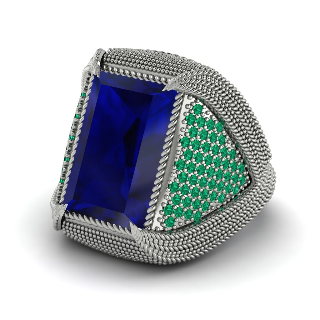Baguette Sapphire Majestic Men's Fashion Ring - Flynn No. 30
