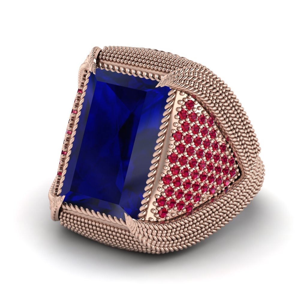 Baguette Sapphire Majestic Men's Fashion Ring - Flynn No. 59