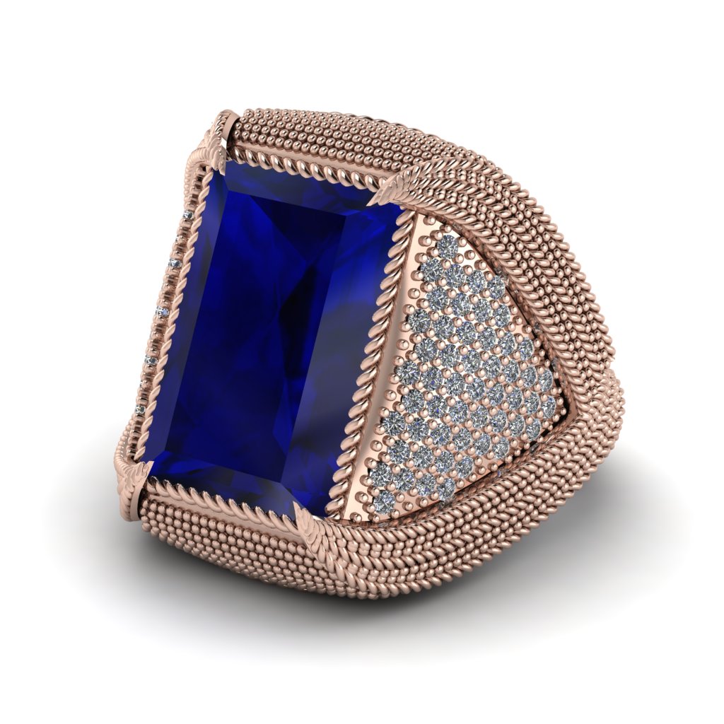 Baguette Sapphire Majestic Men's Fashion Ring - Flynn No. 14