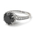 Black Diamond Milgrain Engagement Ring - Yara No. 9